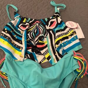 Justice Blue Bikini Swim Set